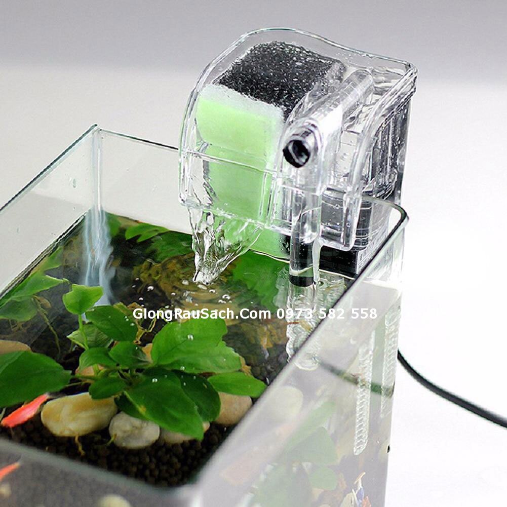 Lọc thác mini hồ cá cảnh tép cảnh vừa lọc nước lọc váng xp 06 công suất 3.5w phù hợp bể dưới 30cm