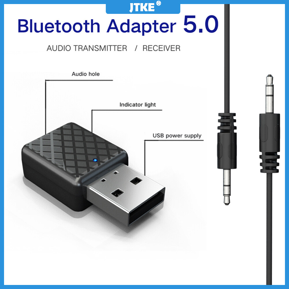 Bộ Thu Phát Bluetooth JTKE Bộ Phụ Kiện Xe Hơi 2 Trong 1 USB Bluetooth 5.0, Bộ Chuyển Đổi Thu Âm Thanh Mini Loa Âm Nhạc Không Dây Cho Xe Hơi Gia Đình