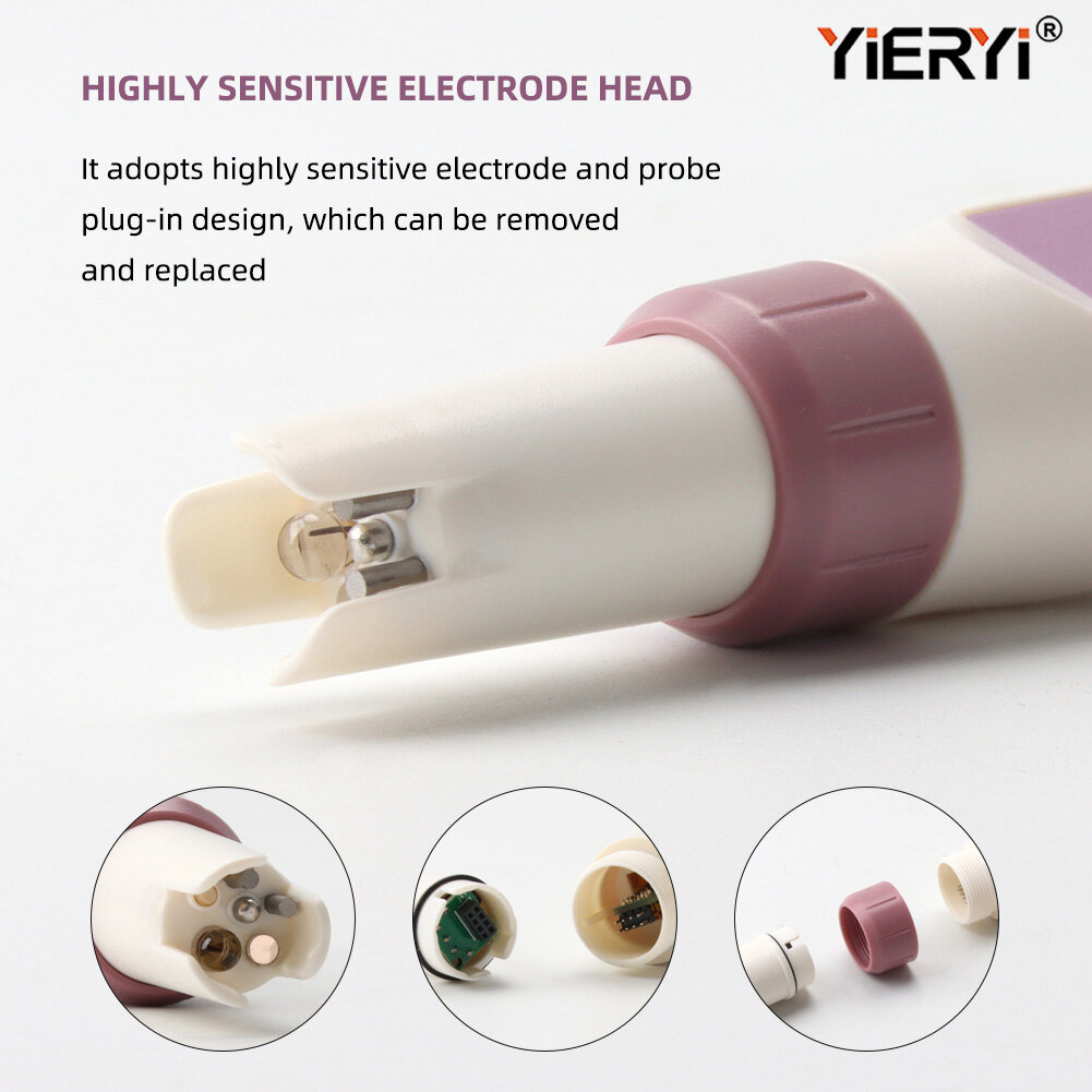 YIERYI High Precision Water Tester Probes 7 in 1 PH/EC/TDS/Salinity/S.G/ORP/Temperature Water Tester Probes for BLE-9909 and BLE-C600 Model Tester Probes