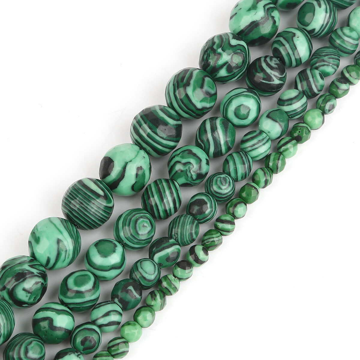 Natural Stone Faceted Malachite Beads 4/6/8/10MM Green Peacock Stone Beads For Jewelry Making DIY Bracelet Necklace