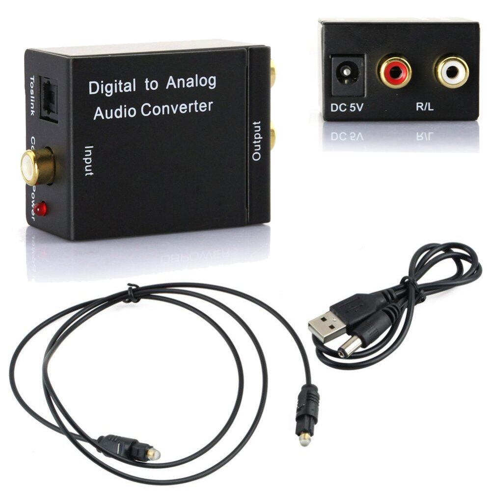 Digital to Analog Audio Converter Optical Fiber Toslink Signal Coaxial to RCA R / L Audio Decoder SPDIF ATV DAC Amplifier