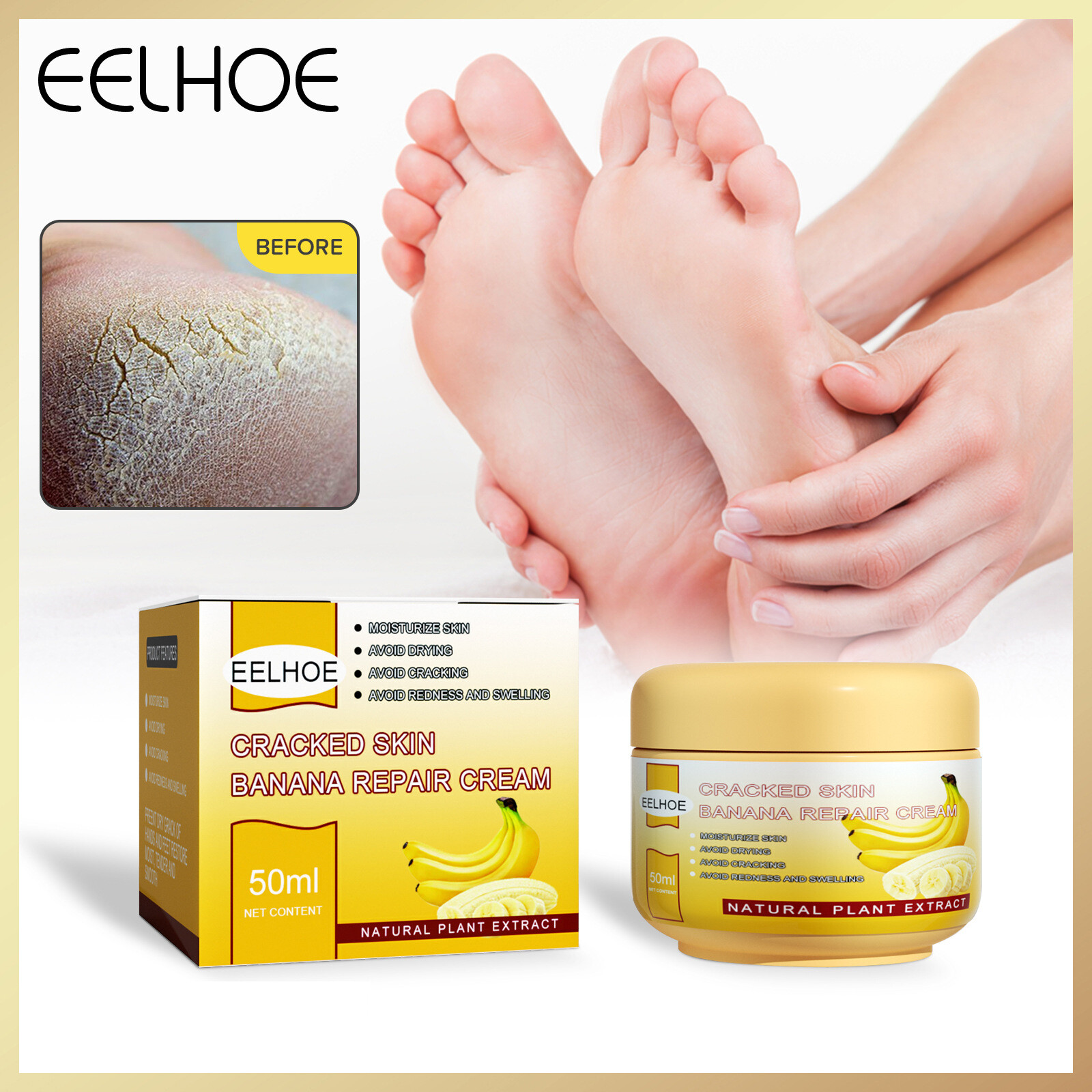 Eelhoe Cracked Skin Repair Cream Natural Banana Oil Antidrying Crack