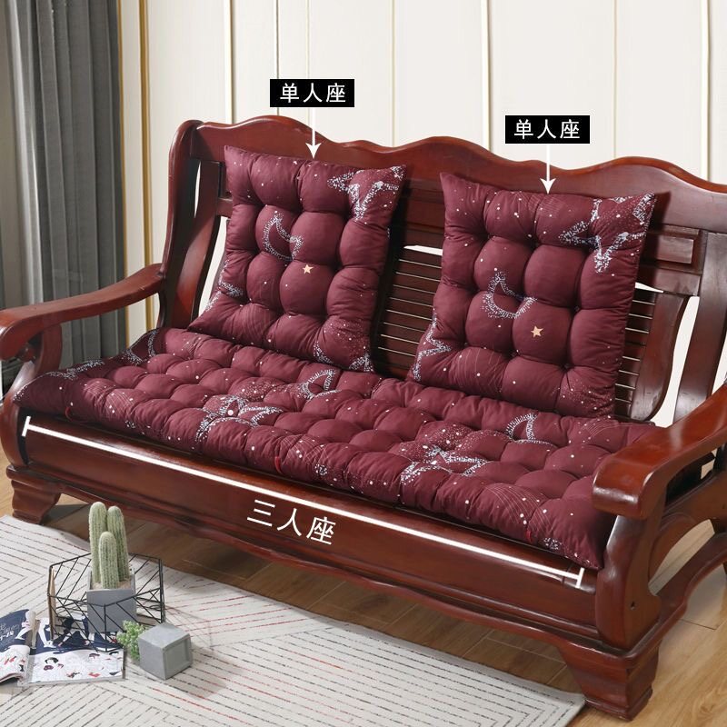 Thickened non-slip solid wood sofa cushion Soft collapsible pearl cotton comfortable seat cushion Breathable seat cushion Four seasons universal long strip cushion Soft comfortable cotton non-slip cushion three-seat cushion