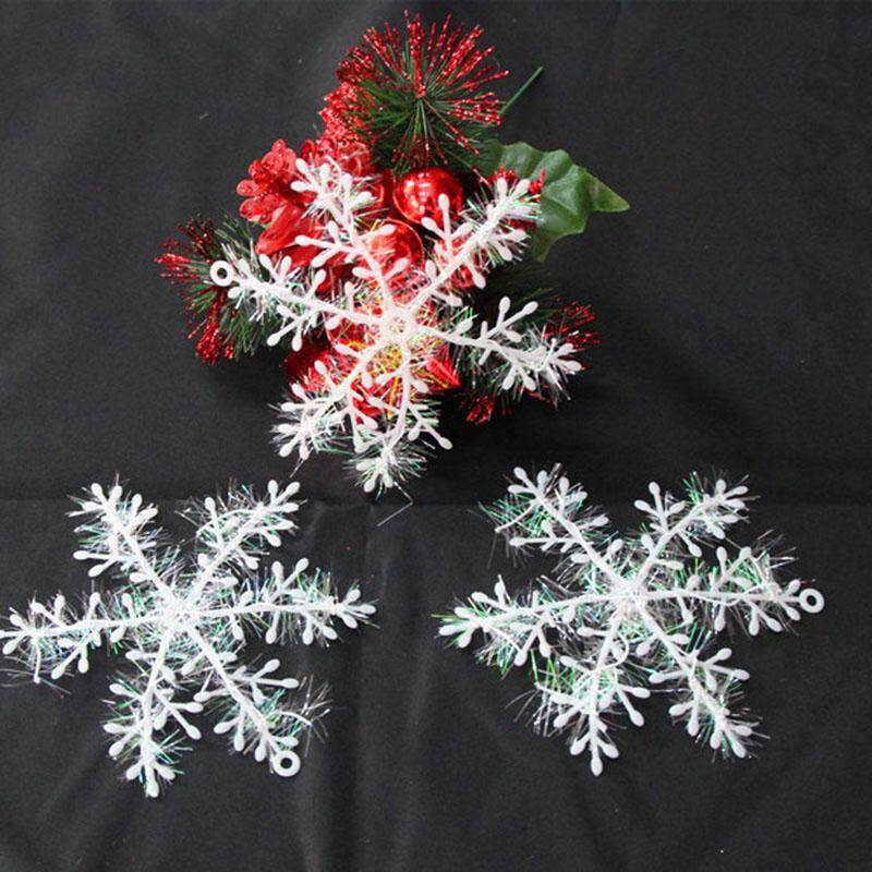 30pcs Christmas Three-dimensional Snowflake String  Christmas Party Snowflake Ornate Charms Tree Deco Christmas Tree Ornaments