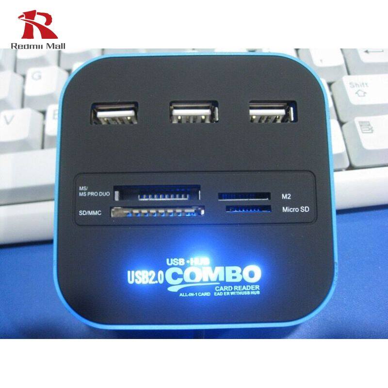USB HUB Combo All in One USB 2.0 Micro SD High Speed Card Reader 3 Ports Adapter Connector for Tablet PC Computer Laptop