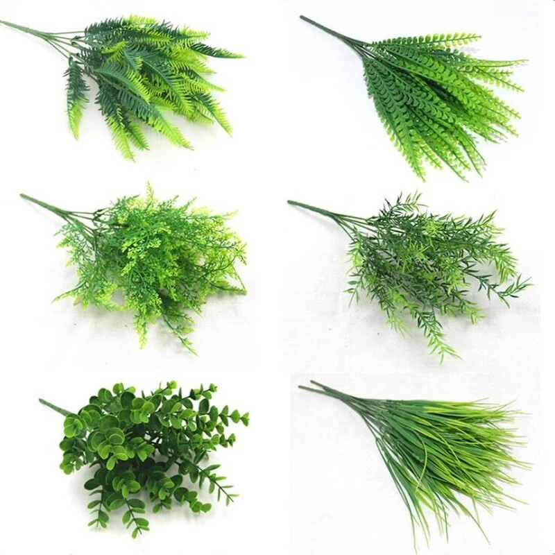 Cành Lá Nhân Tạo Cây Mô Phỏng Lá Nhựa Cây Mô Phỏng Màu Xanh Lá Cây Để Trang Trí Nhà Cửa