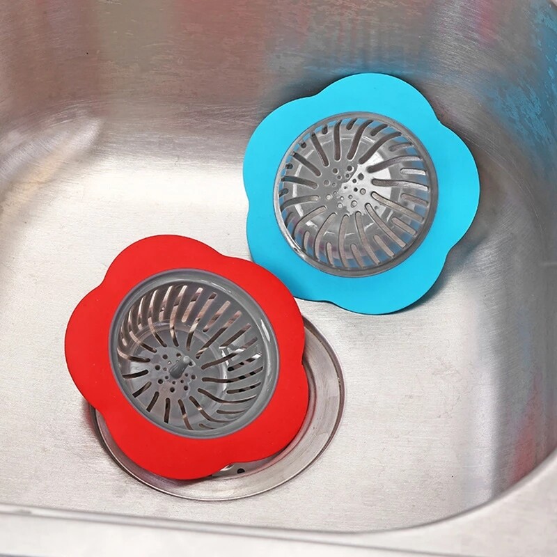 Flower-shaped plastic kitchen sink filter, shower sink drain pipe filter cover, kitchen accessories