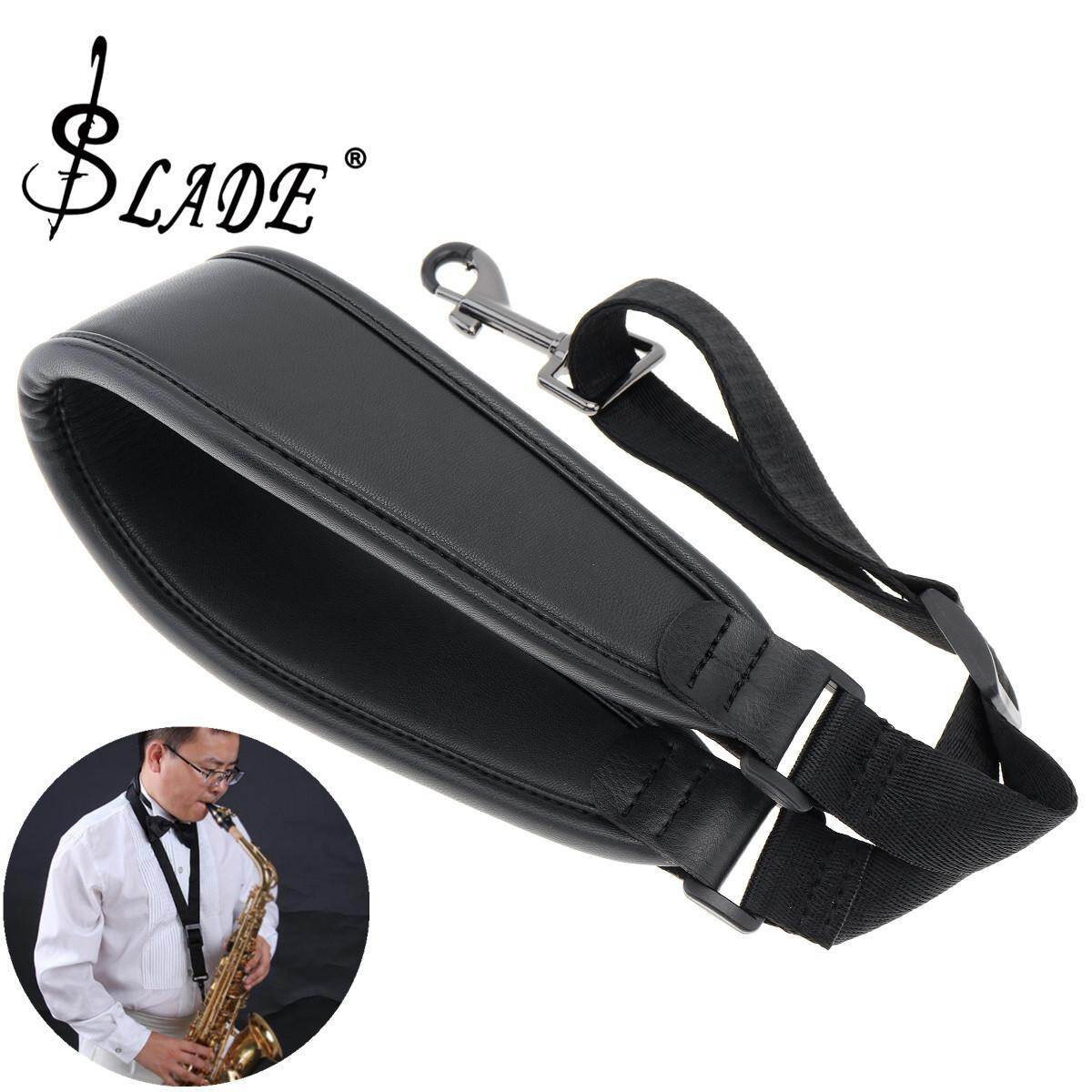 SLADE Genuine Leather Adjustable Saxophone Neck Strap with Snap Hook Single Shoulder Strap