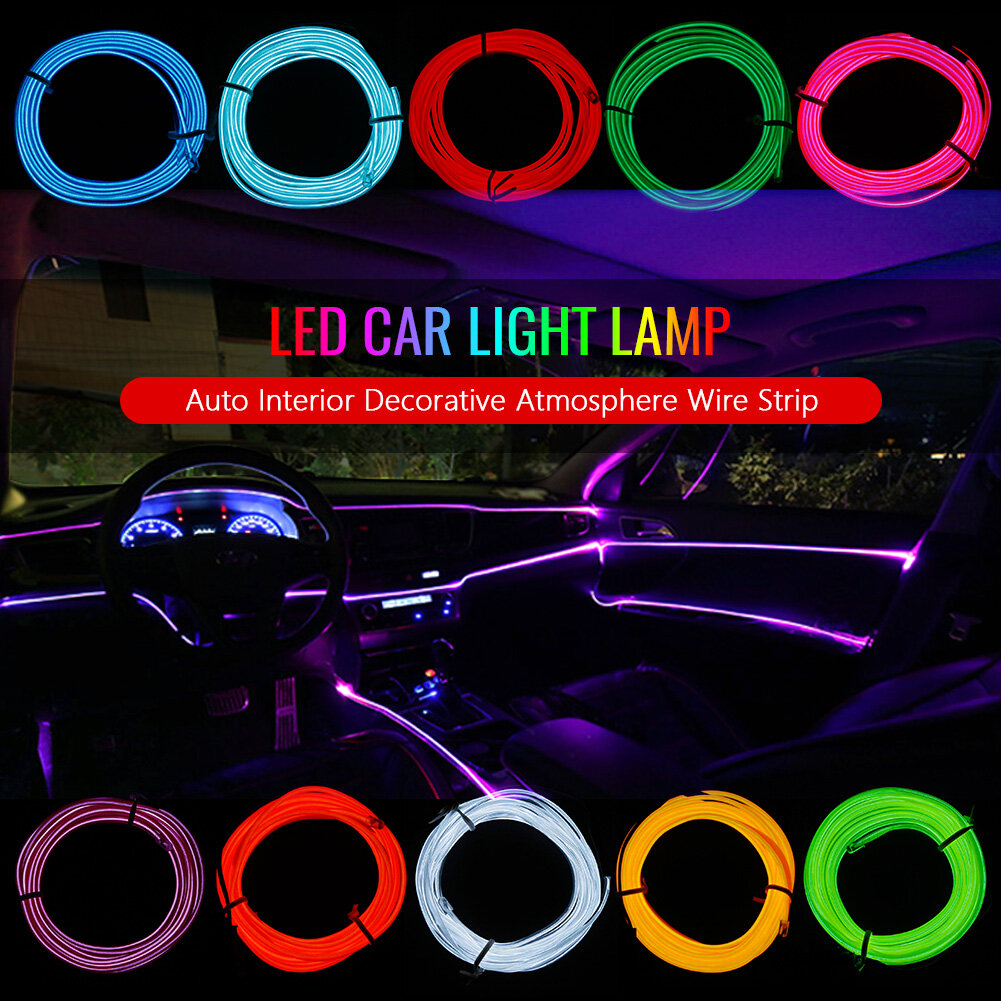 JaneDream 1PC 5M 12V Car Interior Lighting Atmosphere Auto LED Strip