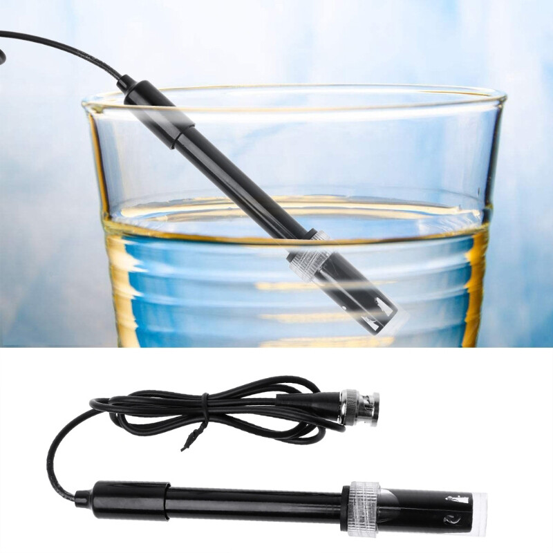 PH Electrode Sensor PH Meter Tester 0-14 Value Hydroponic Sensor BNC Connector Probe Detection Non-rechargeable