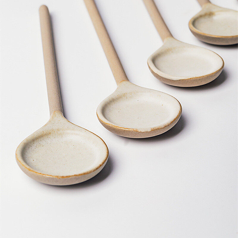 OMK Japanese Style Handmade Ceramic coffee spoon