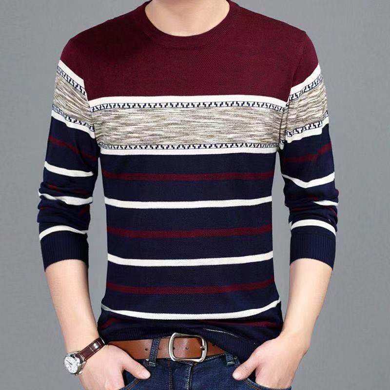 YASNZ Motivi geometrici Maglione caldo autunno e inverno da uomo in cotone a maniche lunghe slim Moda uomo spesso764_voghion.com
