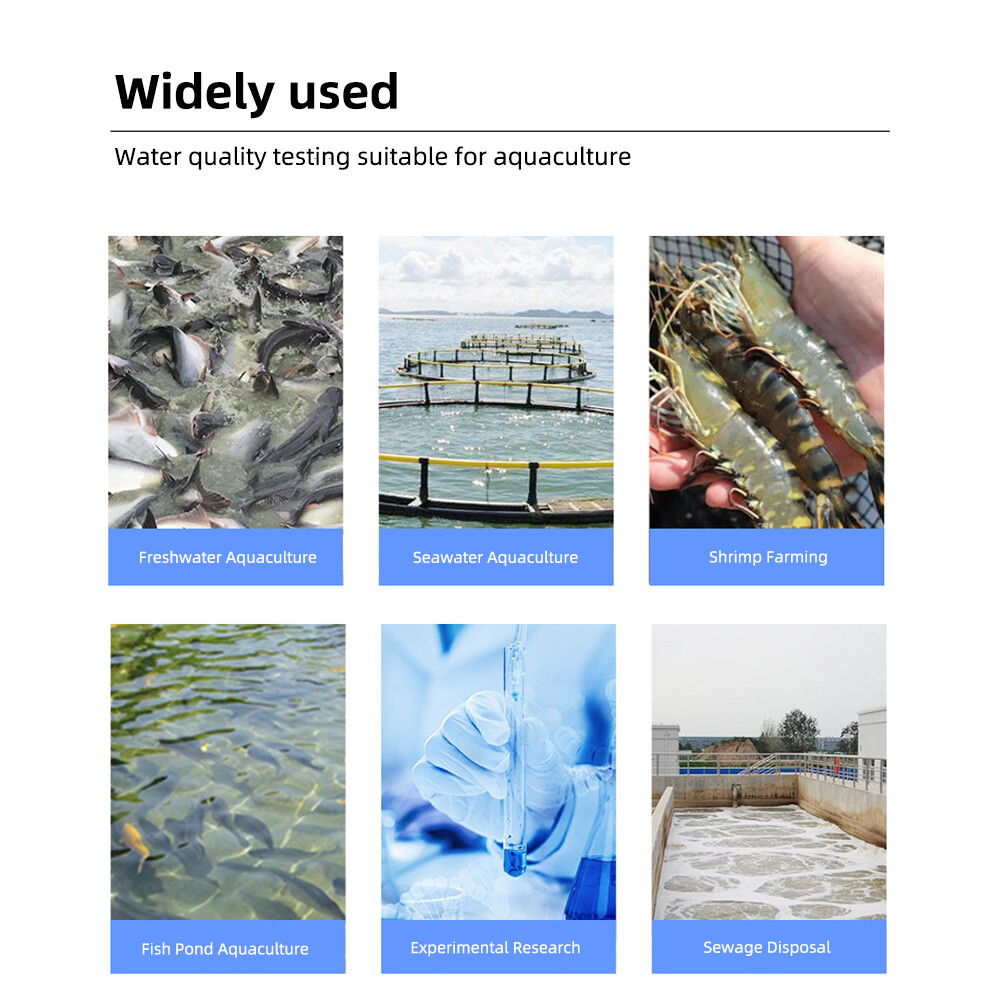 RCYAGO Multifunctional Water Quality Detector PH Meter Dissolved Oxygen Ammonia Nitrogen Nitrite Test Dissolved Cxygen Water Tester (Dissolved Oxygen+Temperature+PH+Nitrite+Ammonia Nitrogen)