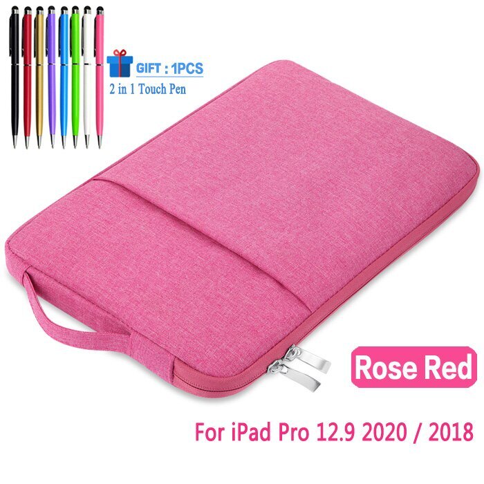 Handbag Case For 2021 iPad Pro 12.9 Pouch Zipper Sleeve For Apple iPad Pro 12.9 4th 3rd 5th Generation Shockproof Bag Capa Funda