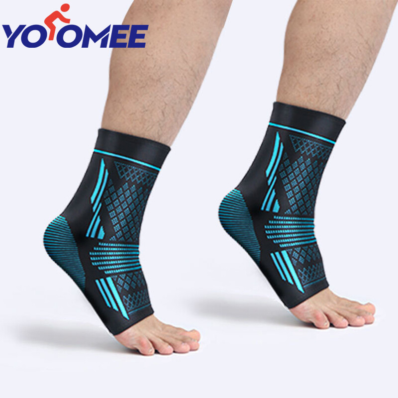 Yoomee 1 Pair New Sports Ankle Support Compression Ankle Stabilizer Brace Tendon Pain Relief Strap Running Soccer Basketball Gym Ankle Guard
