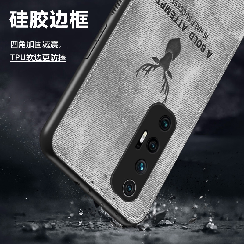 For Xiaomi Mi 10S Case Cloth Deer Soft Fabric Phone Case Pattern Silicon TPU Cloth Texture Back Cover for Xiaomi 10s