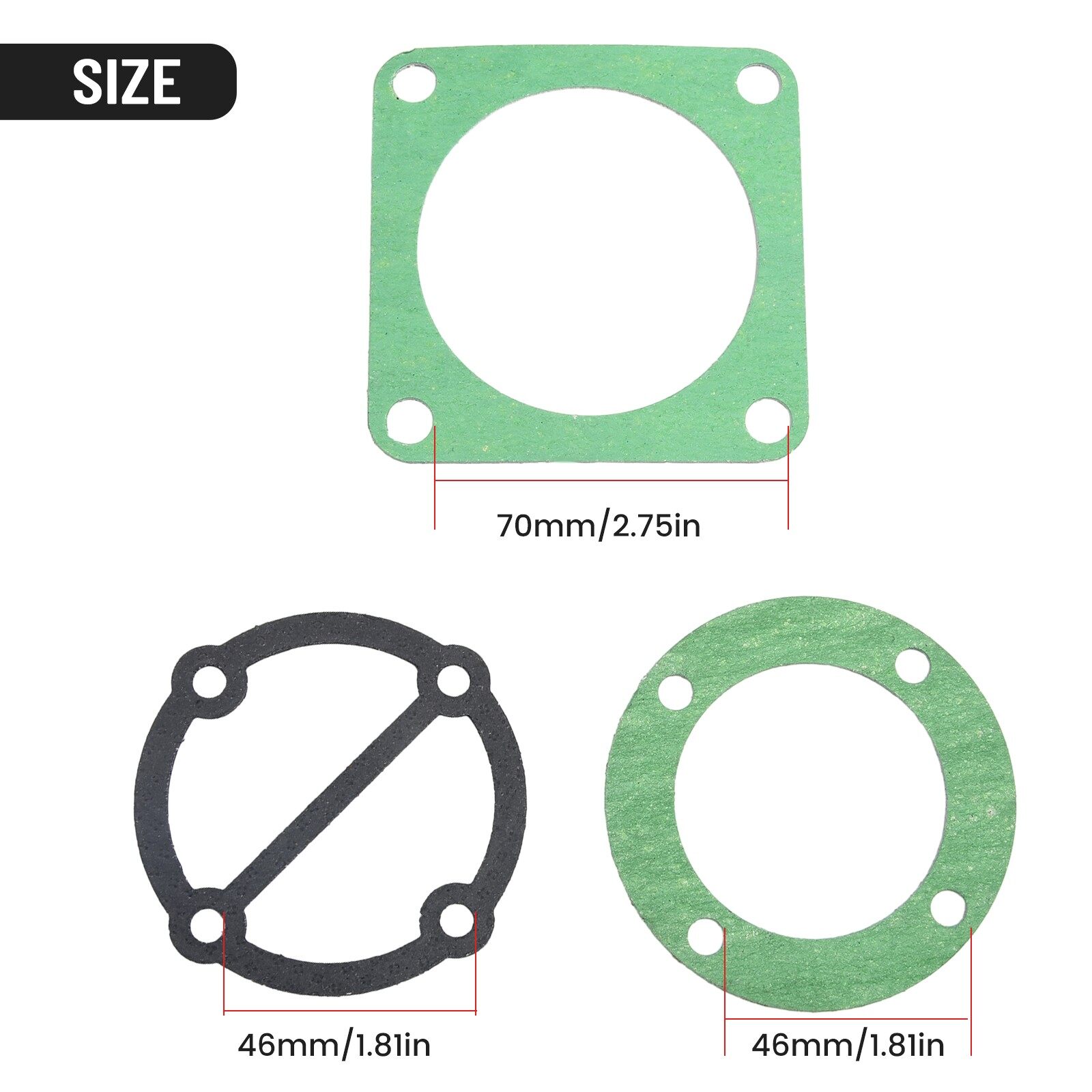 Toolstar Head Gasket Set For Air Compressor Piston Ring 51/65/80/90/95 Type Rebuild Kit