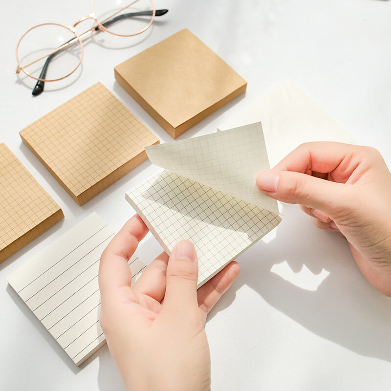 50/80/150 Sheets Self-Stick Notes Pads Black White Yellow Sticker Paper Office School Notes Home Use Easy Post Notes