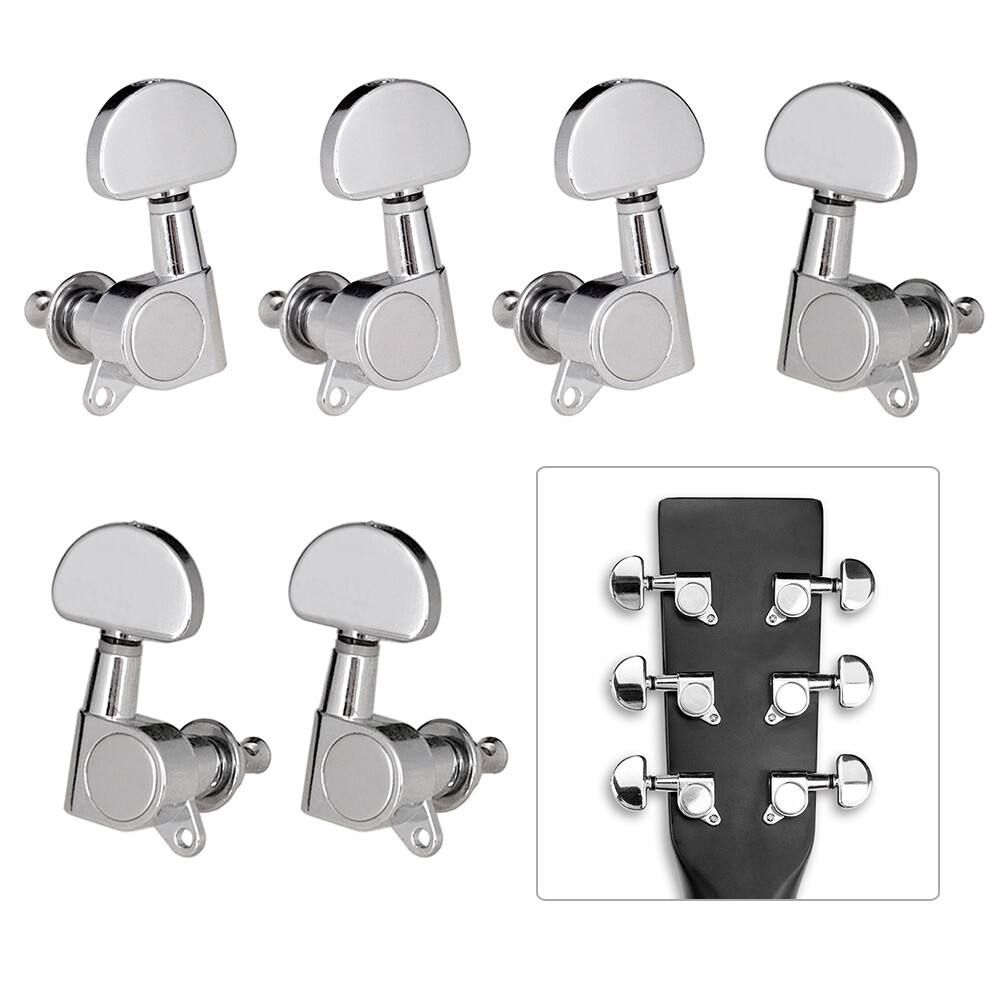 6pcs (3L3R) Closed Guitar Tuning Pegs String Tuners Machine Heads Knobs Tuning Keys for Folk Acoustic / Electric Guitar