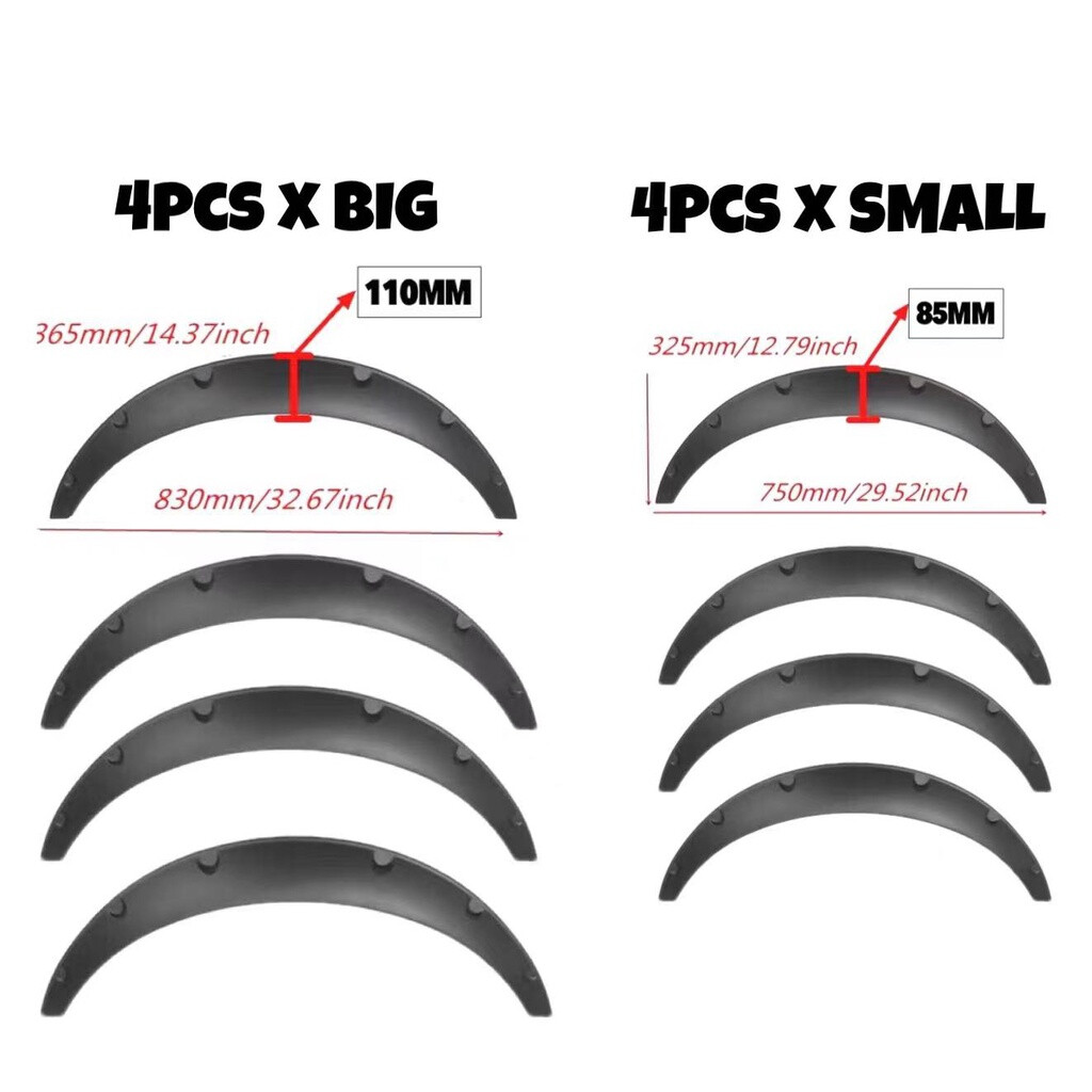 UNIVERSAL CAR FENDER FLARES Flexible Polyurethane Extra Wide Body Wheel