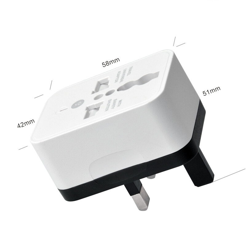 Bộ chuyển đổi phích cắm UK với cổng USB kép 5V 2A đa chức năng 10A phổ quát để EU chúng tôi anh AU Phích cắm chuyển đổi Trắng sạc điện thoại cắm hàng đầu