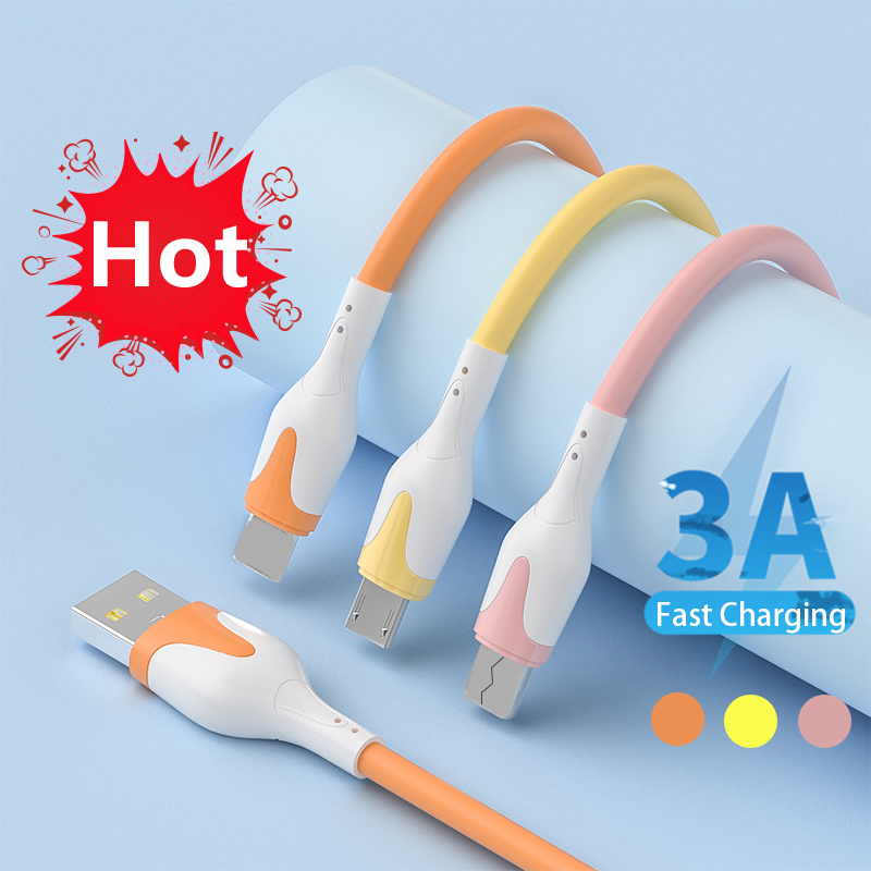 Cáp USB Sạc Nhanh 3A Cáp Type C Silicon Mềm Cáp Dữ Liệu Dây Sạc Cáp USB Điện Thoại