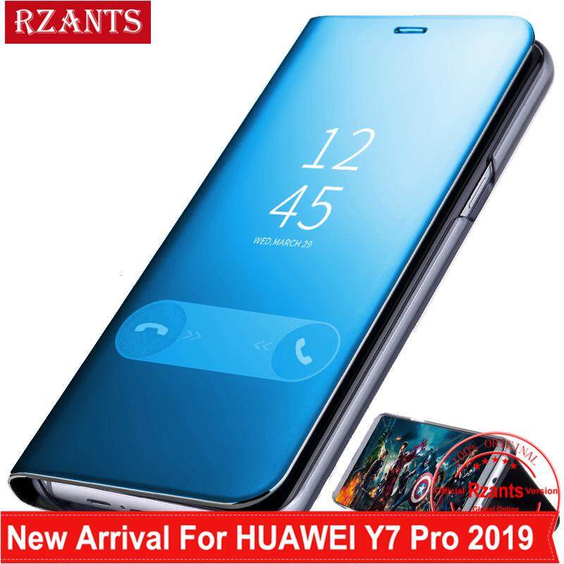 Rzants untuk Huawei Y7 Pro 2019 Case Mewah Slim【mirror】intelligent Berdiri Ponsel Putar Kulit Casing