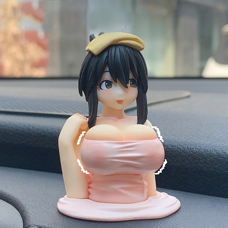 Skinye [Ready Stock] Kawayi Anime Shaking Boobs Console Dashboard Interior Accessory