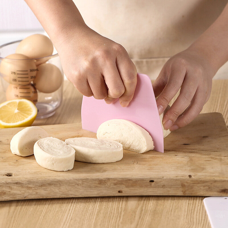 1PC hình thang nhựa scraper đồ cắt bột bánh kem scraper