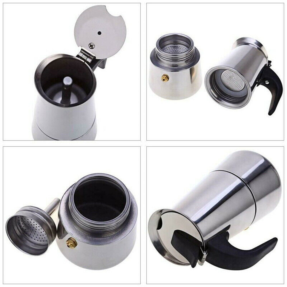 2/4/6/9-cup Pot Latte bếp Thép Top Maker cà phê Moka