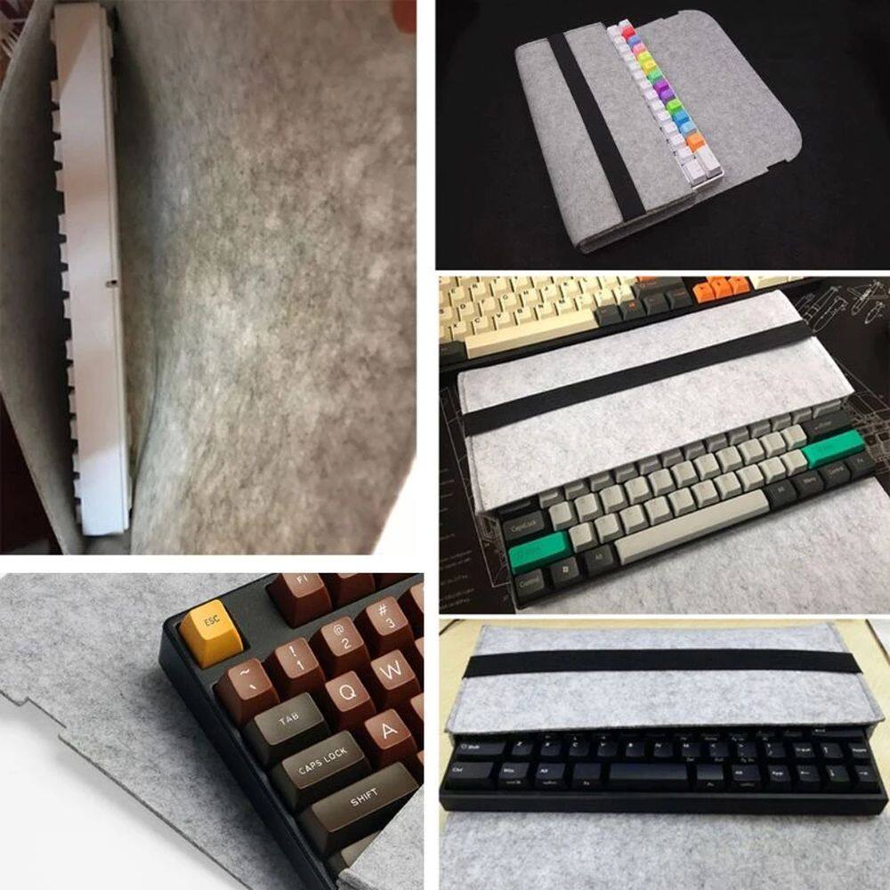 SWEOLQ Computer Peripherals Accessories Dust Proof Storage Organizer Large Capacity Soft Felt Keyboard Storage Bag Mechanical Keyboard Bag Keyboard Felt Bag Keyboard Carrying Case