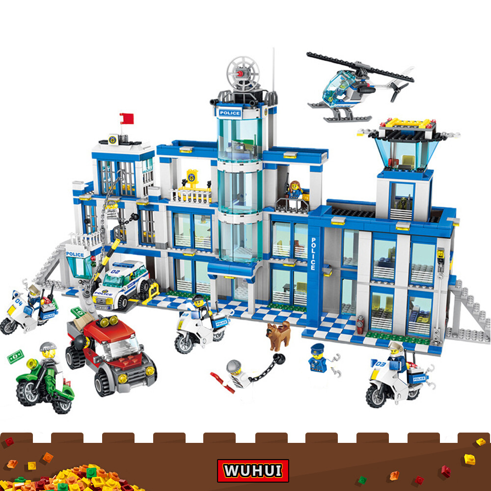 WUHUI 1397PCS SWAT Military Army WW2 Building Block Set Toys  Swat City Police Headquarters Counter Strike Figures Building Bricks for Preschool Children Ages 3+ Kids Toys Compatible with All Brands (Without Box)