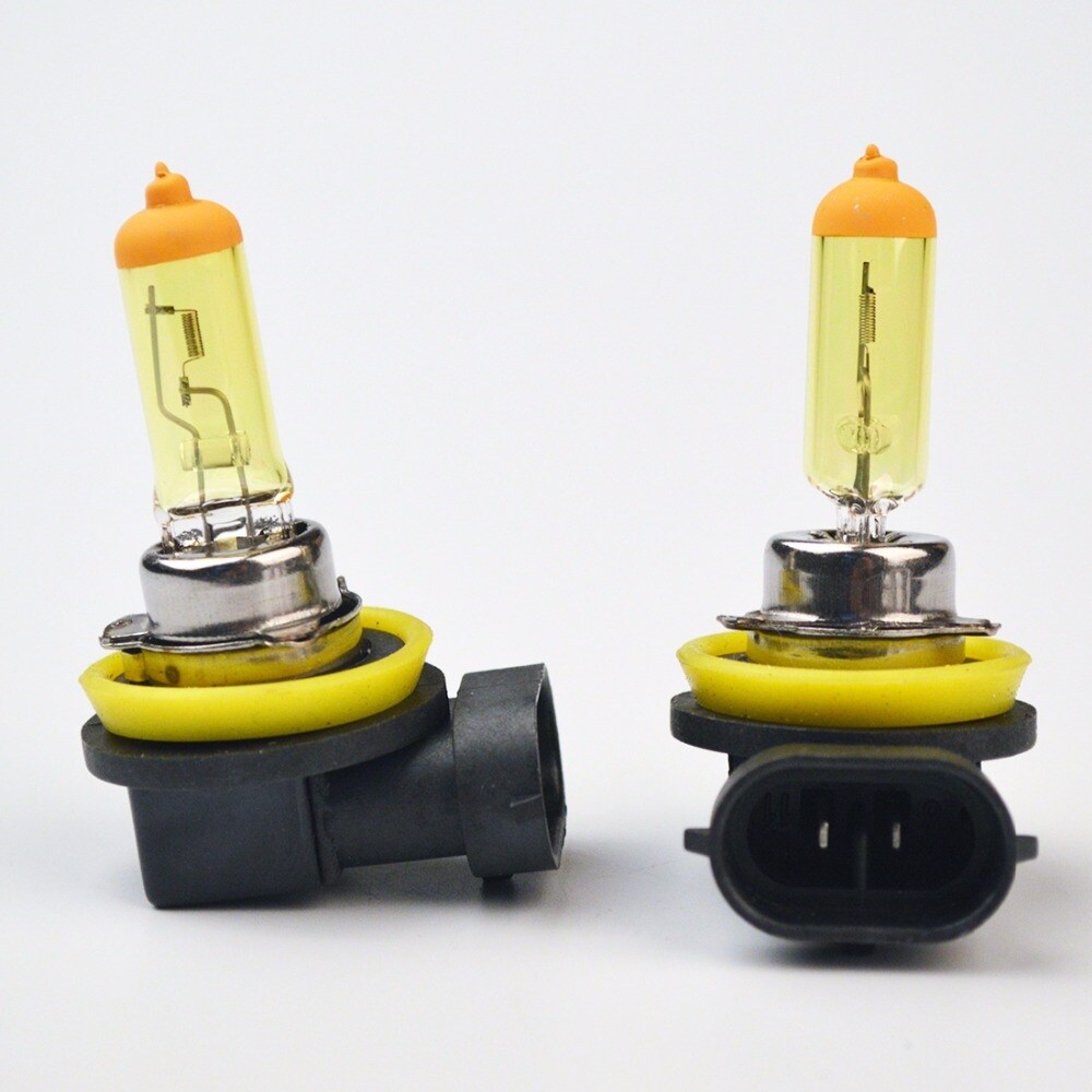 Hippcron 2 pieces 12v 55w h11 yellow halogen bulb pgj19-2 3000k auto lamp quartz glass car fog light free shipping