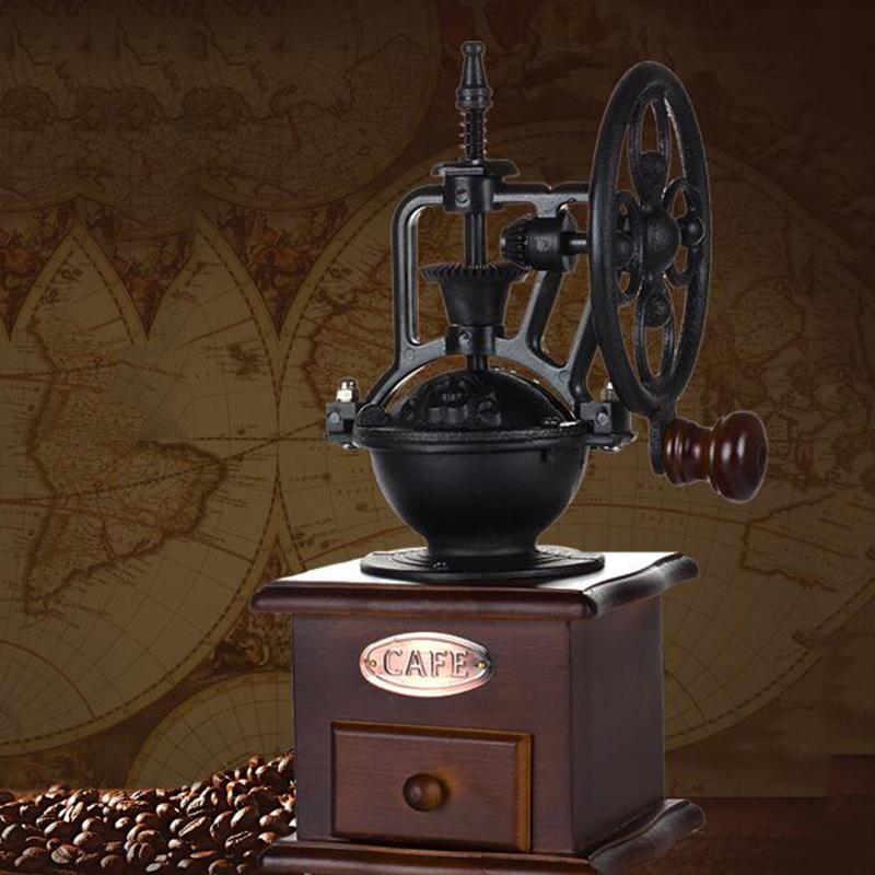 Manual Coffee Grinder Antique Cast Iron Hand Crank Coffee Mill With ...