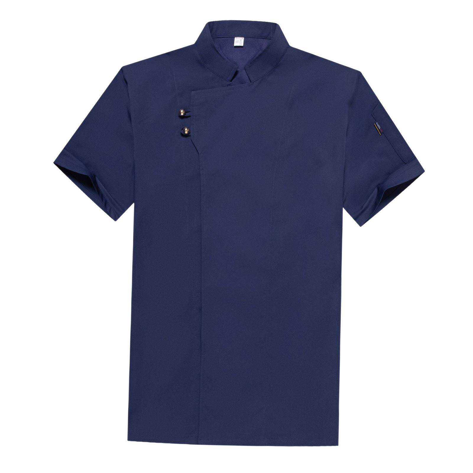 Serbery Short Sleeve Chef Coat Breathable Cool Ventable Mesh Back Not Easy to Pilling Soft Chef Jacket for Restaurants Dessert Shops Men
