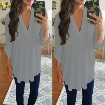 long chiffon tunic tops