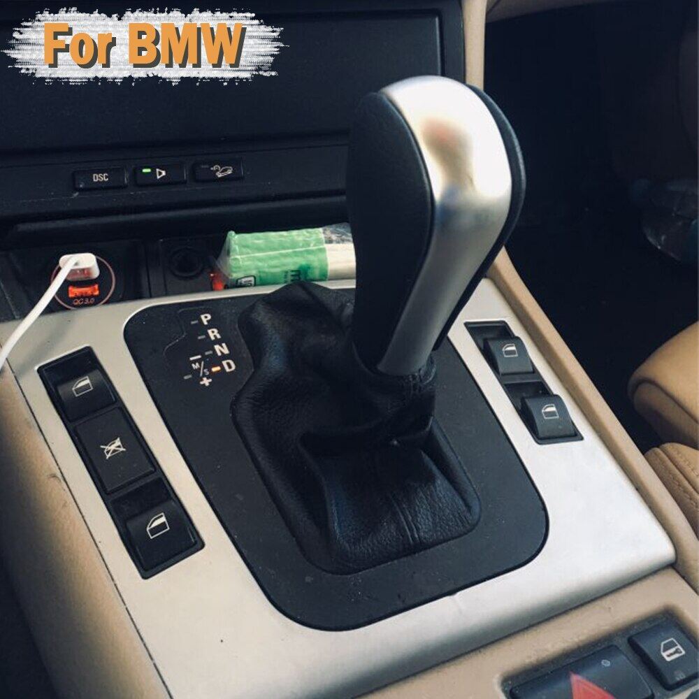 Núm bọc cần số kiểu tự động với Alcantara cho BMW E39 E46 E53 E60 E61 E63 E64 e83 E81 E82 e87 E90 E91 E92 ▷ sẵn sàng stocki