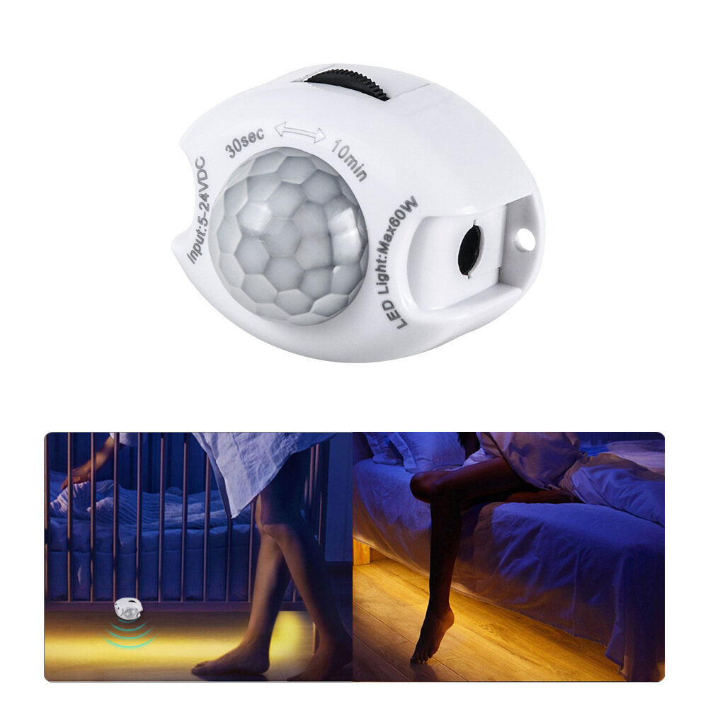EL style Motion Sensor DC 5V 12V Light Switch Movement Detector Activated Timer Automatic PIR Motion Sensor LED Strip Light Module Tape Nov