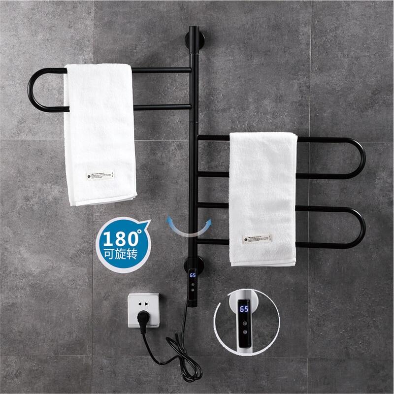 Electric Bath Towel Warmer Heating Towel Shelf Rack Towel Dryer Shelf Rotatable Digital Display