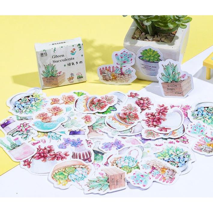 Bộ 45 sticker hàn quốc hình hoa xinh dán trang trí e25