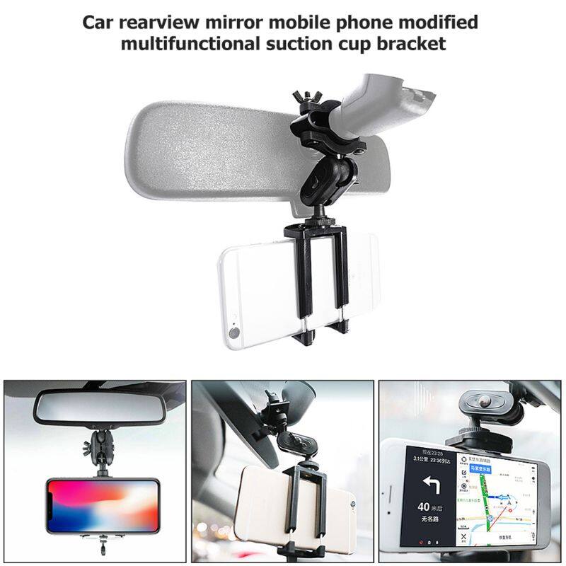 Car Phone Holder Adjustable Rear View Mirror Mount Stand for Mobile Phone GPS Display Bracket Accessories