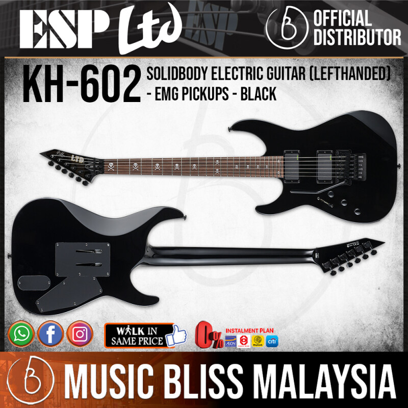 ESP LTD KH-602 Kirk Hammett Signature Left Handed Electric Guitar with Hardcase - Black (KH602) Malaysia