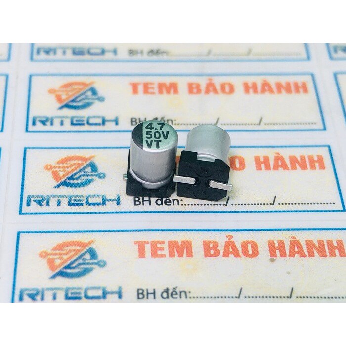 Combo 20 chiếc tụ nhôm smd 4.7uf/50v size 4x5mm
