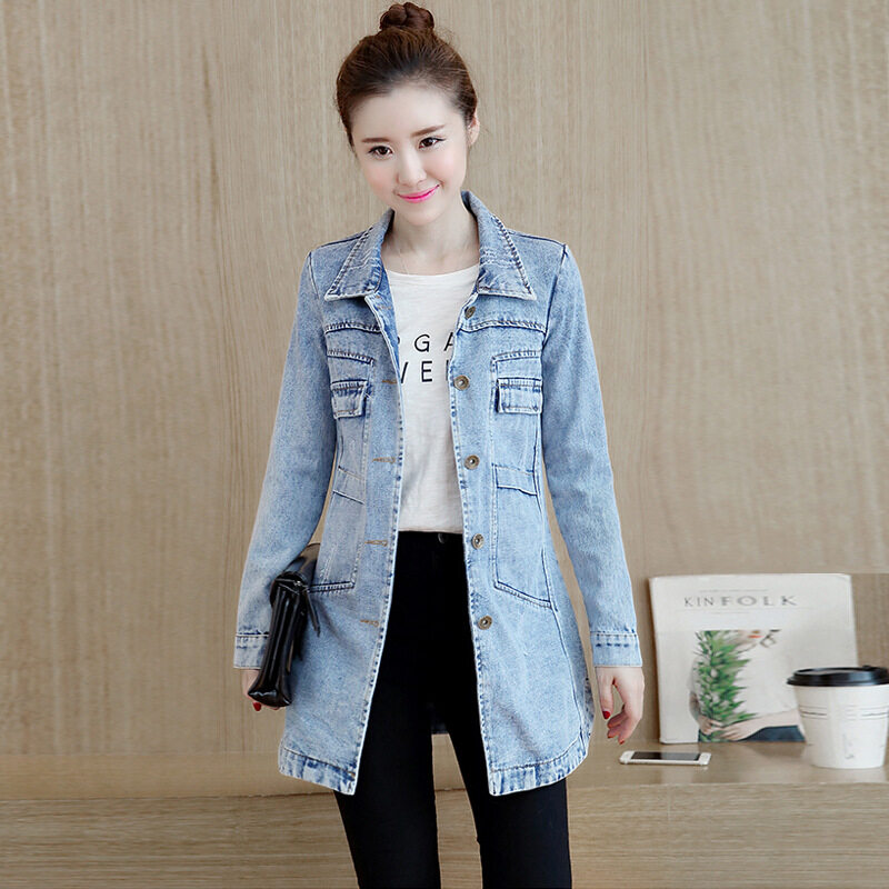 long length denim jacket