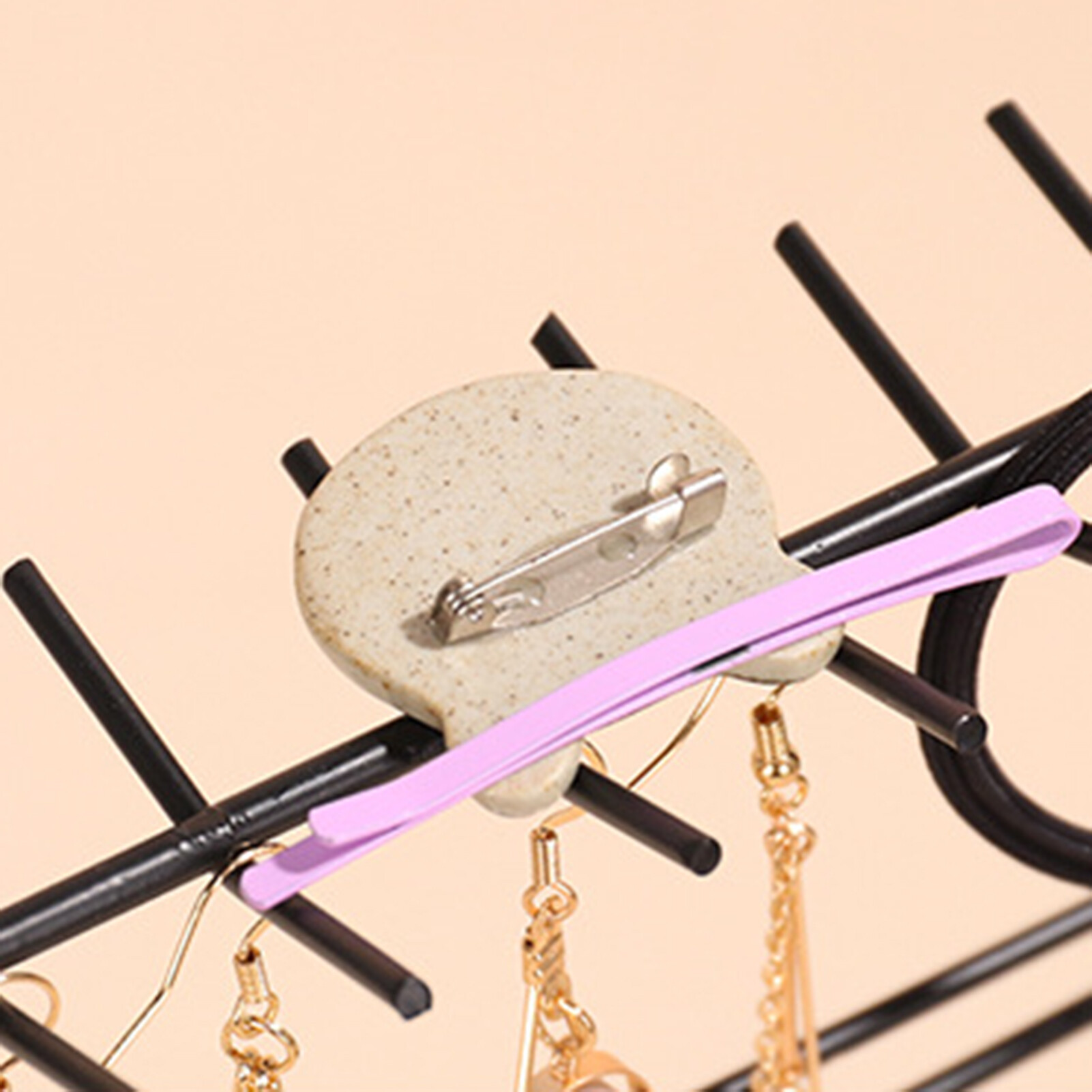 Talent Star Jewelry Display Stand Multi-functional Embedded Design Metal Creative Earring Storage Rack for Home