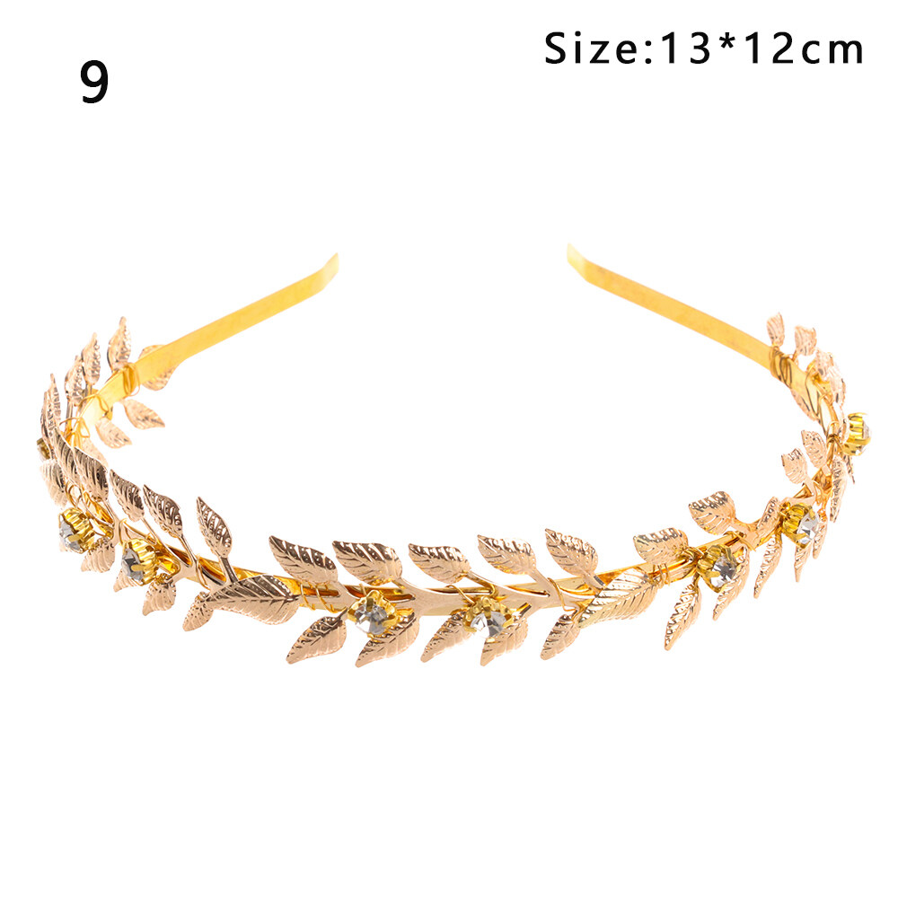 1 pc hairpin/hair comb/hair clip Bridal Hair Accessories Hair Bands Korean Gold Leaves Wreath Vintage Pearl Wedding Tiara Headband Women Girls Hair Crown