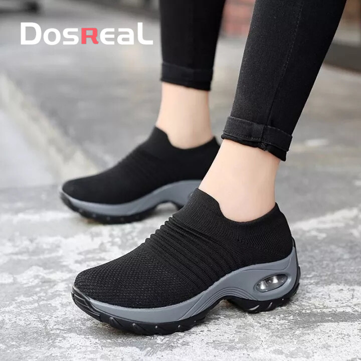 DOSREAL Women Sneakers Shoes Fashion casual Slip On Thick Sport Shoes Woman Dance Shoes