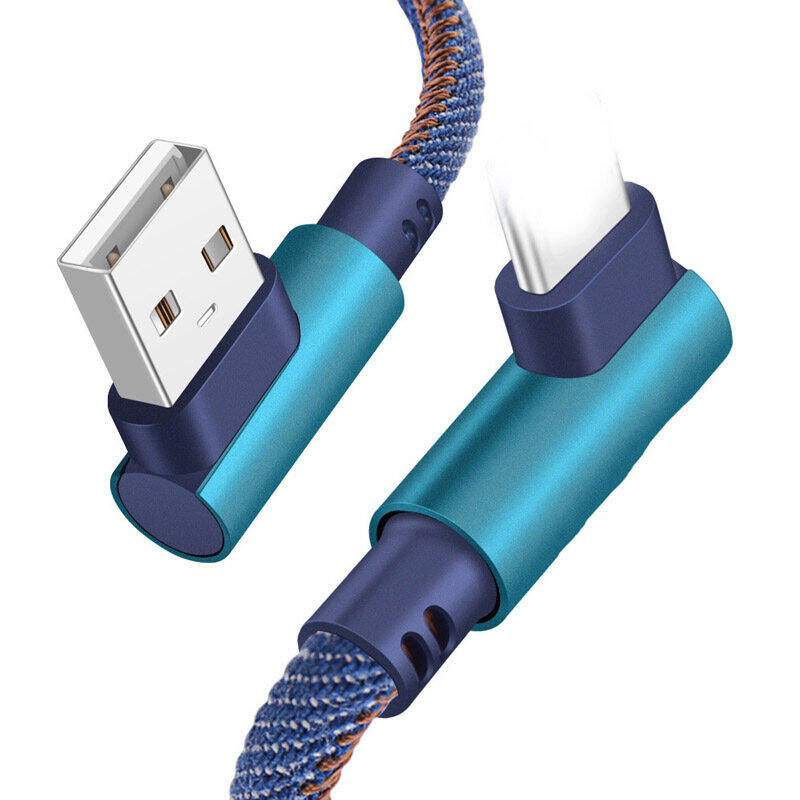 Fast Charging Cable Data Transfer Micro USB/ Type C/ Lightning 90 Degree USB Charger Cable 25cm 1M 2M for Game For iPhone 11 Pro XS MAX / Android / Type C XR XS X