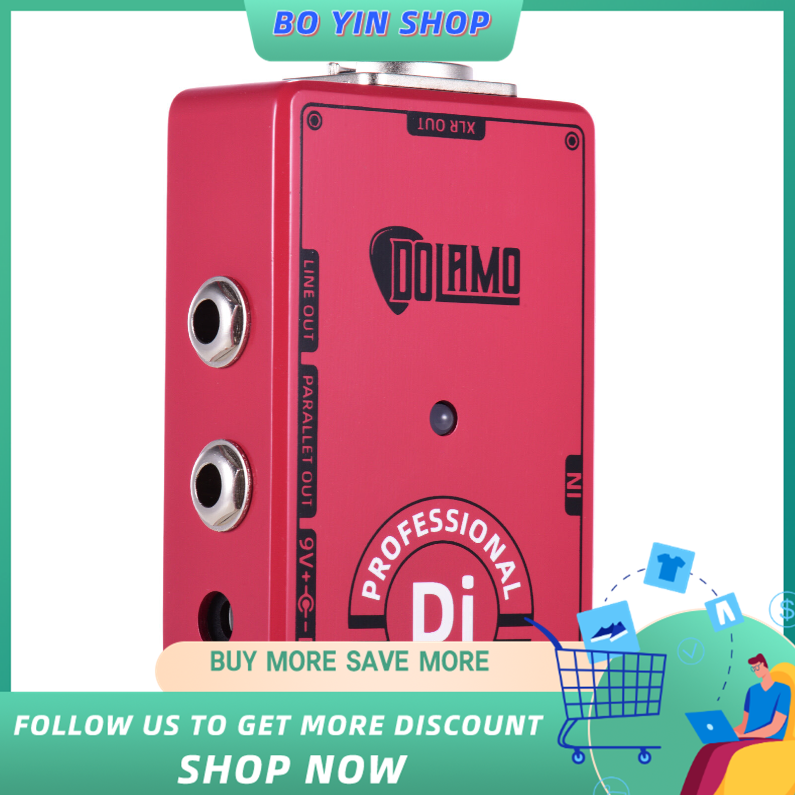 Dolamo D-7 Professional DI Box Guitar Effect Pedal with Ground Lift Switch XLR Out for Electric Guitar