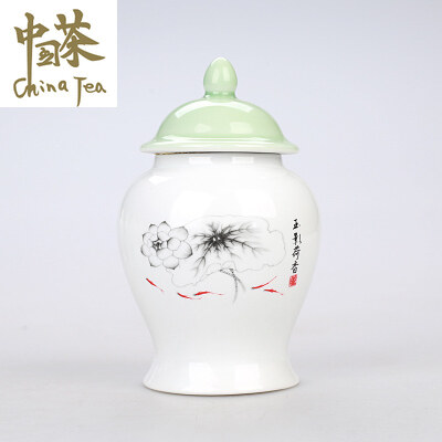 Hộp đựng trà celadon hộp thiếc cát màu tím gốm lò nung lon trà, bộ trà, lon kín